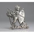 broșă "Zulu Warrior", din argint. Africa de Sud cca 1940